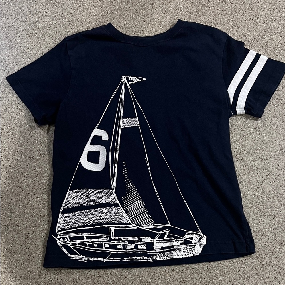 Gymboree Dark Blue Tee with Sailboat Graphic